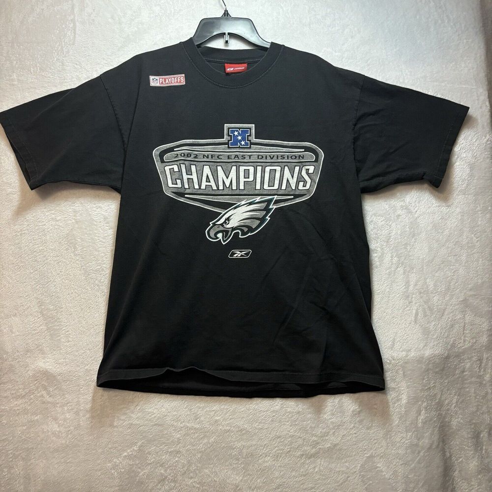 Vtg 2002 Reebok Shirt Mens 2XL Philadelphia Eagles NFL Champions Gray Crew Neck